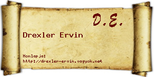 Drexler Ervin névjegykártya